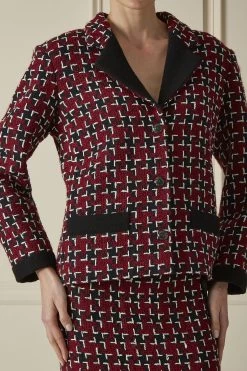 Chanel Red & Navy Wool Blend Tweed Maxi Skirt Suit 7 Chanel Red & Navy Wool Blend Tweed Maxi Skirt Suit -Fashion clothing 60CHX 015 3