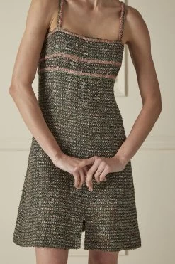 Chanel Green & Pink Tweed Dress -Fashion clothing 60CHX 031 3