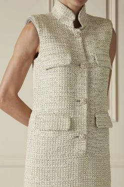 Chanel Cream Tweed Button-Up Mini Dress -Fashion clothing 60CHX 078 3