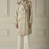 Chanel Beige Sateen Twill Double Breasted Trench Coat