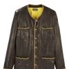 Chanel André Leon Talley Black Lambskin Leather Chain-Trimmed Couture Jacket
