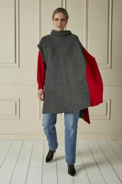 Chloé Gray & Red Mohair Blend Layered Sweater Dress Set -Fashion clothing 60CLW 003 5