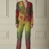 FENDI Multicolor Fringed Tapestry Jacket & Pant Set