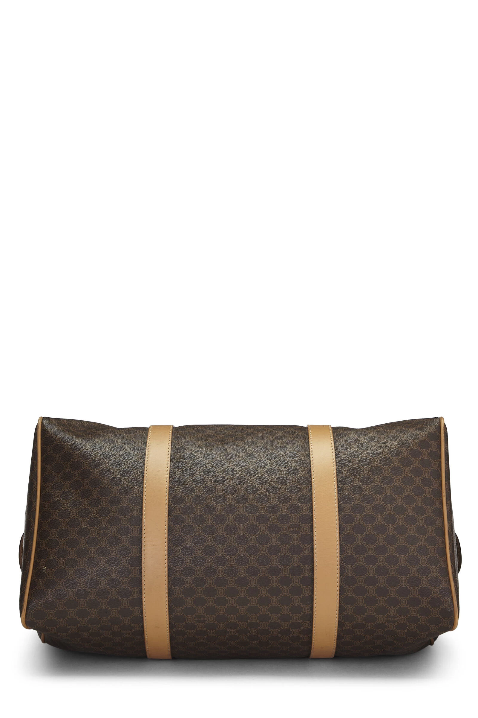 Celine Brown Coated Canvas Macadam Boston Bag 5 Celine Brown Coated Canvas Macadam Boston Bag - Image 5