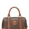 Celine Brown Coated Canvas Macadam Handle Bag