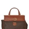 Celine Brown Coated Canvas Macadam Handbag