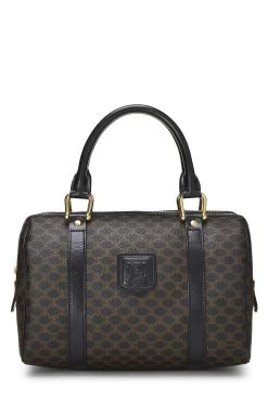 Celine Black Coated Canvas Macadam Handle Bag