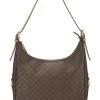 Celine Brown Coated Canvas Macadam Shoulder Bag