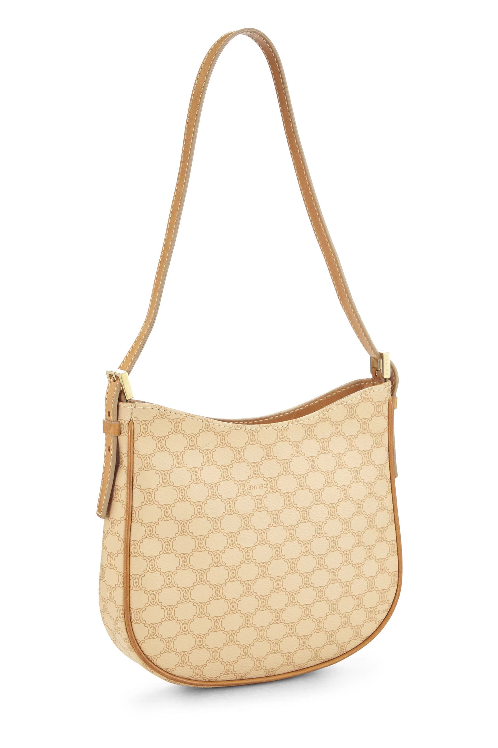 Celine Beige Coated Canvas Macadam Handle Bag 2 Celine Beige Coated Canvas Macadam Handle Bag - Image 2