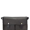 Celine Black & Brown Coated Canvas Macadam Messenger Bag