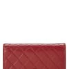 Chanel Red Quilted Caviar Long Flap Wallet