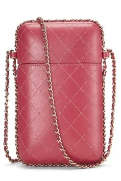 Chanel Pink Calfskin Crossbody Chain Phone Holder -Fashion clothing Q6A01L3PPB000 4