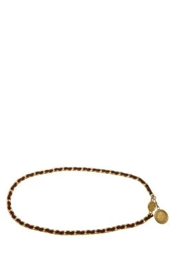 Chanel Gold & Red Logo Chain Belt