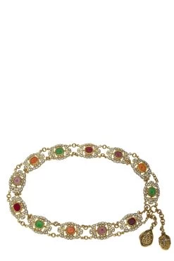 Chanel Gold & Multicolor Gripoix Crystal Chain Belt
