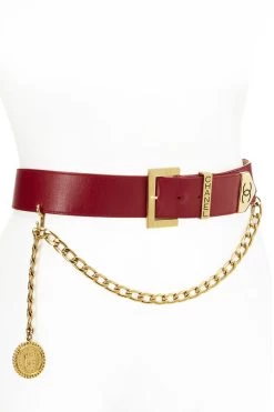 Chanel Red Leather Waist Belt 85 -Fashion clothing Q6A03D1LRB000 2