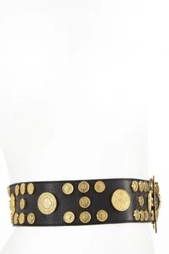 Chanel Black Coin Embellished Leather Belt 70 -Fashion clothing Q6A04I1LKB012 3