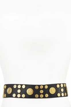 Chanel Black Coin Embellished Leather Belt 70 -Fashion clothing Q6A04I1LKB012 4