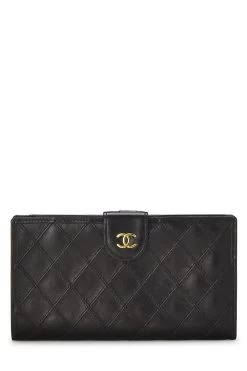 Chanel Black Lambskin Long Wallet