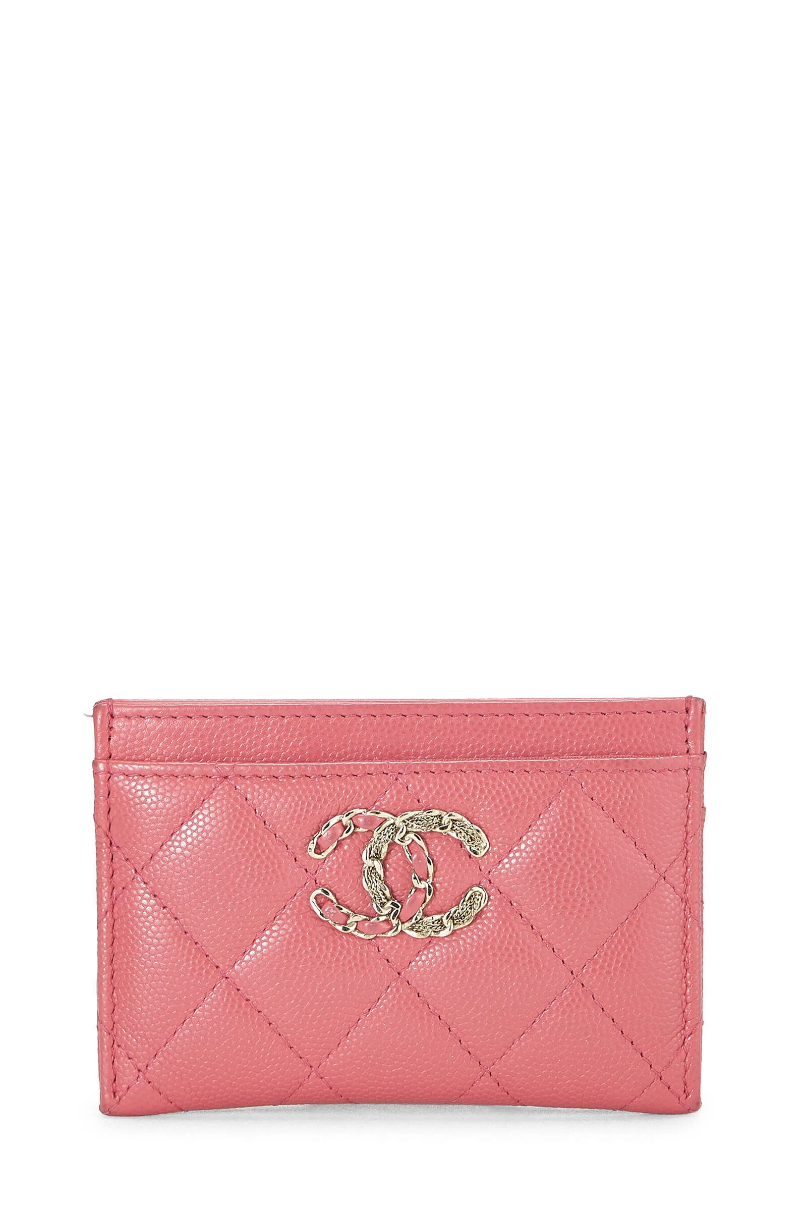 Chanel Pink Quilted Caviar Card Holder 1 Chanel Pink Quilted Caviar Card Holder