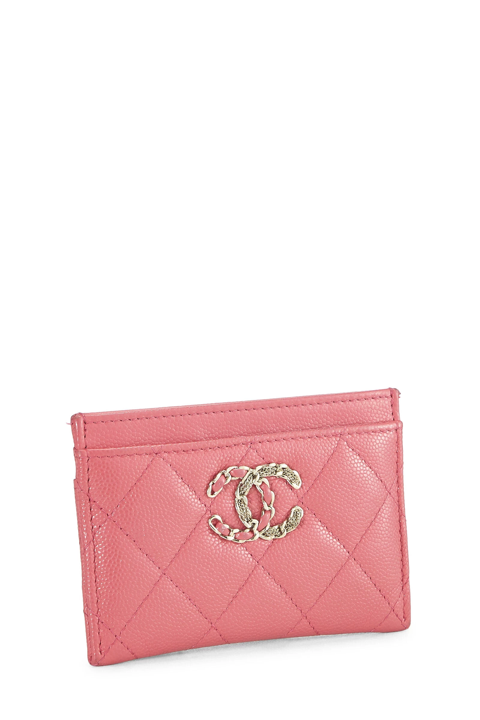 Chanel Pink Quilted Caviar Card Holder 2 Chanel Pink Quilted Caviar Card Holder - Image 2