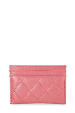 Chanel Pink Quilted Caviar Card Holder 6 Chanel Pink Quilted Caviar Card Holder -Fashion clothing Q6A0OO0FPB000 3