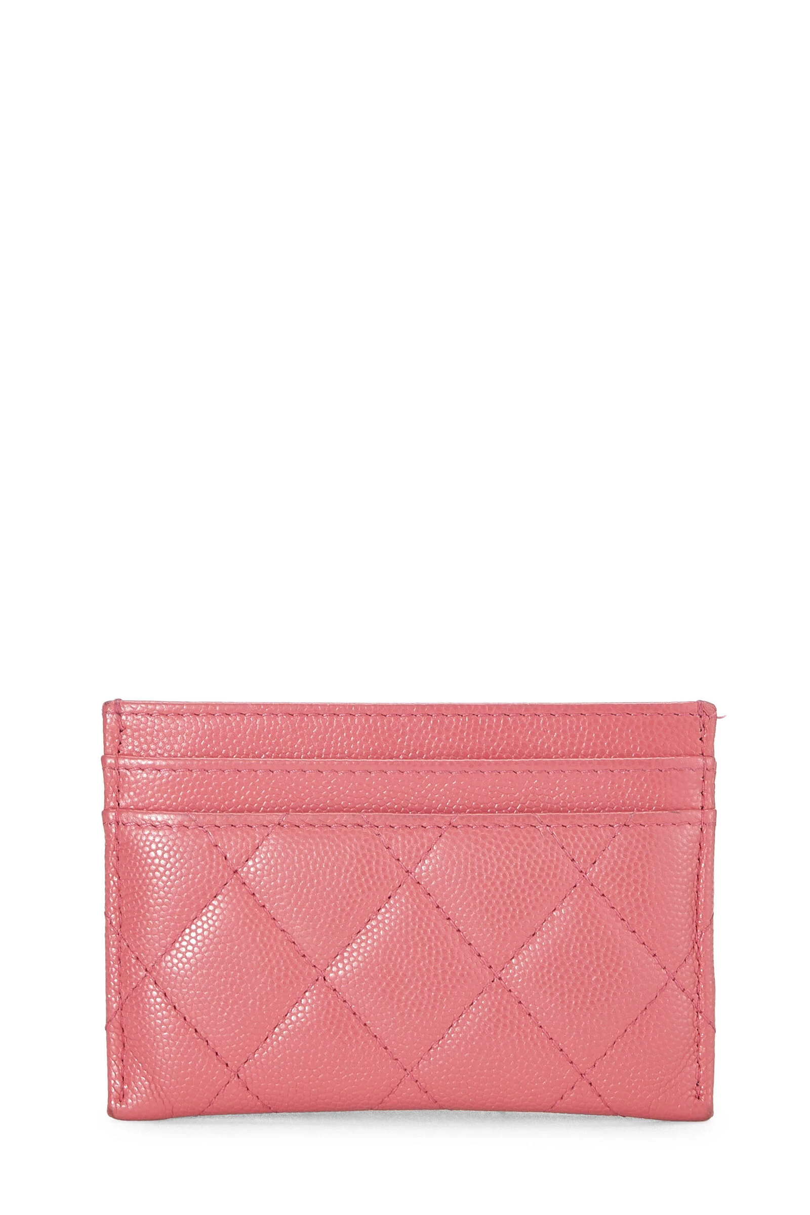 Chanel Pink Quilted Caviar Card Holder 3 Chanel Pink Quilted Caviar Card Holder - Image 3