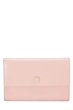 Chanel Pink Calfskin Compact Wallet
