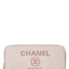 Chanel Pink Canvas Deauville Wallet