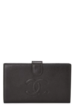 Chanel Brown Caviar Timeless 'CC' Long Wallet