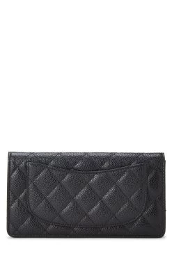 Chanel Black Quilted Caviar Yen Wallet -Fashion clothing Q6A27L0FKB010 3