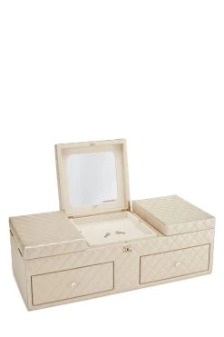 Chanel Beige Quilted Lambskin Jewelry Chest Large