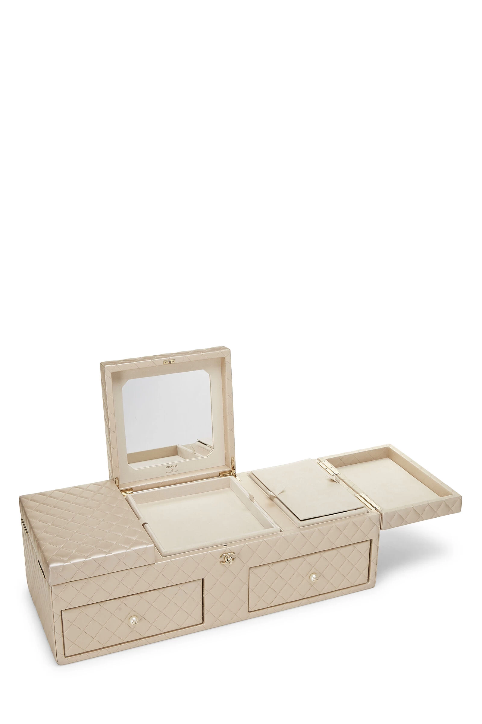 Chanel Beige Quilted Lambskin Jewelry Chest Large 5 Chanel Beige Quilted Lambskin Jewelry Chest Large - Image 5