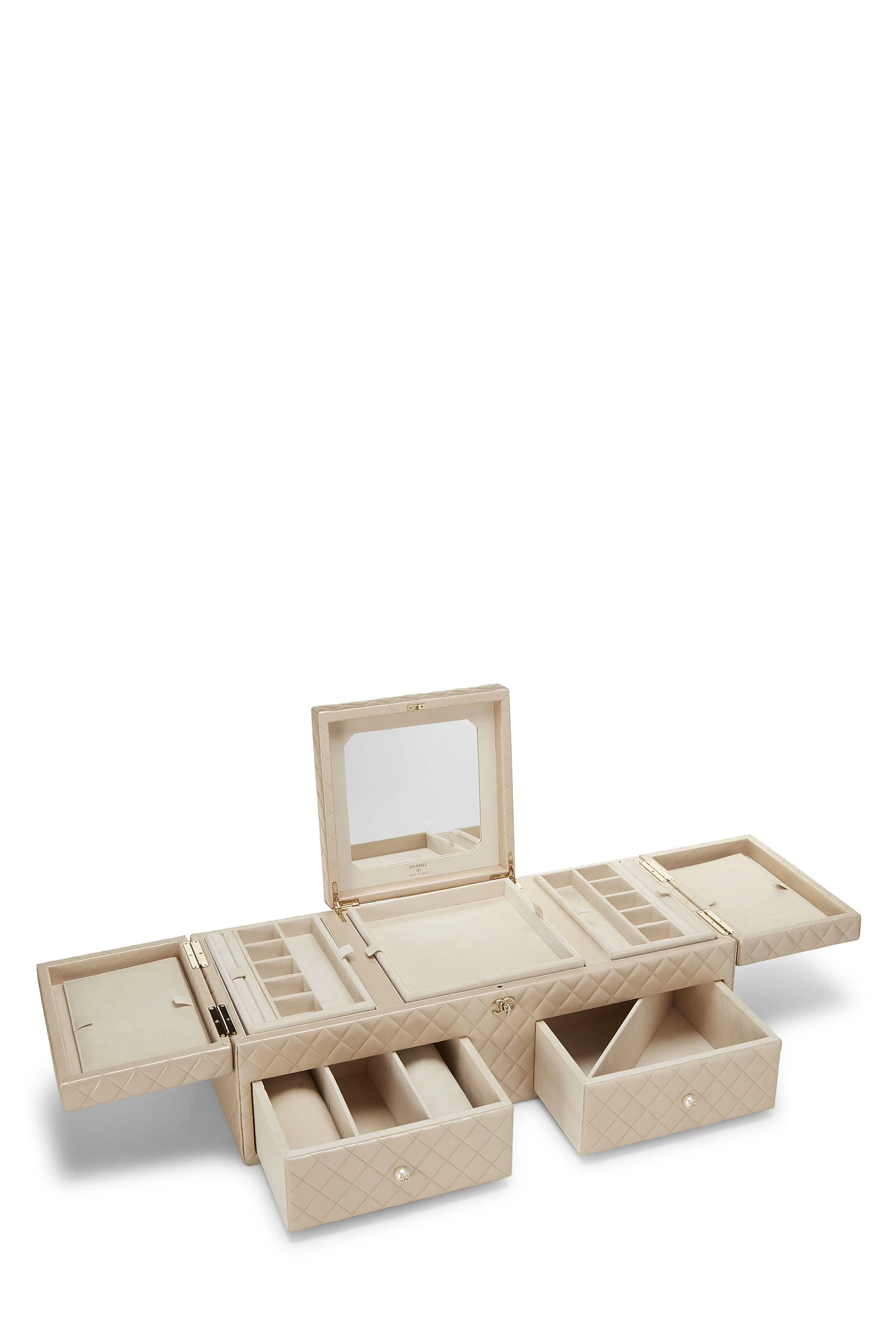 Chanel Beige Quilted Lambskin Jewelry Chest Large 6 Chanel Beige Quilted Lambskin Jewelry Chest Large - Image 6