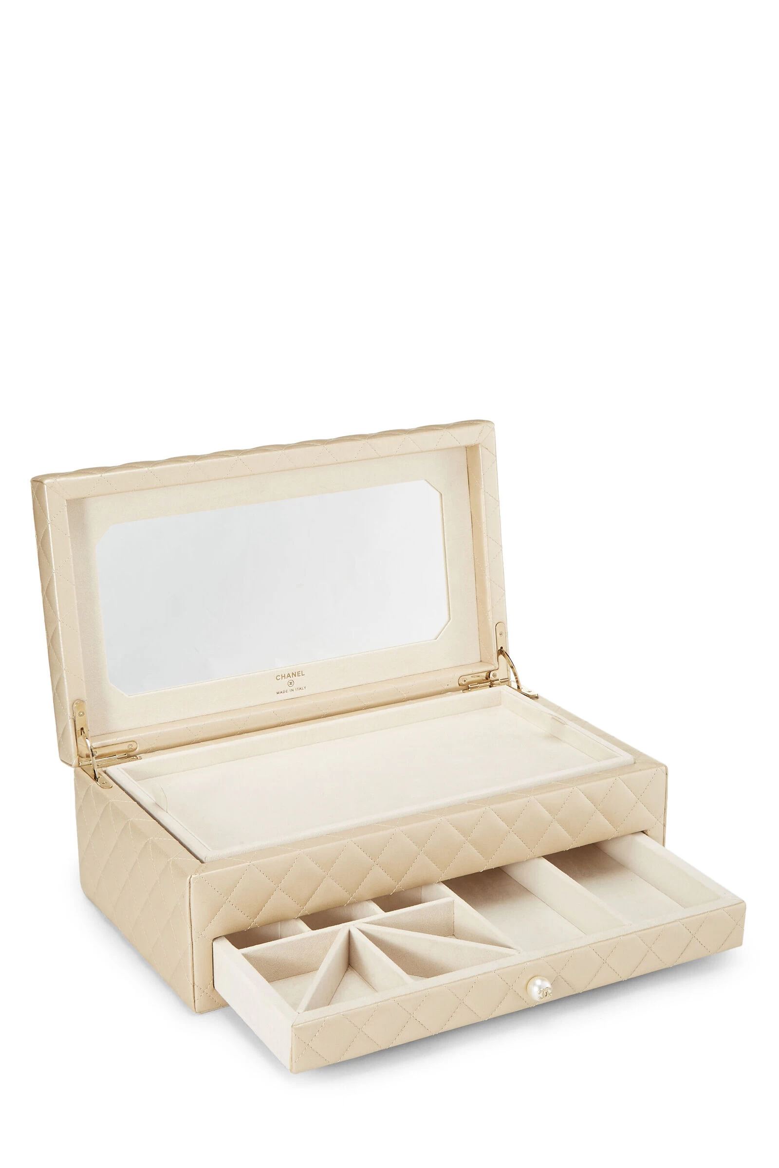 Chanel Beige Quilted Lambskin Jewelry Chest Small 3 Chanel Beige Quilted Lambskin Jewelry Chest Small - Image 3