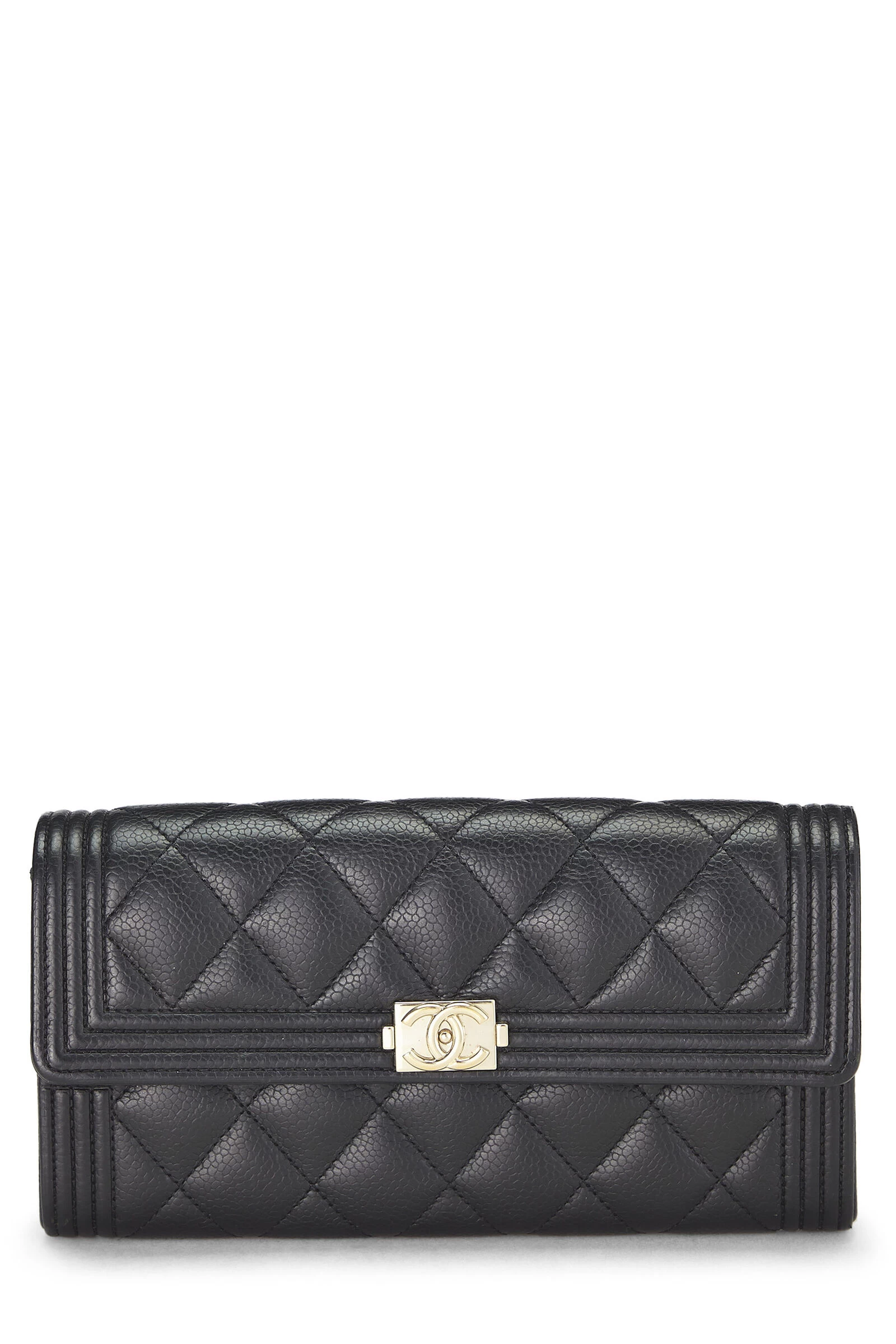 Chanel Black Quilted Caviar Boy Flap Wallet 1 Chanel Black Quilted Caviar Boy Flap Wallet