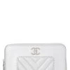 Chanel Silver Lambskin Mademoiselle Vintage Zippy
