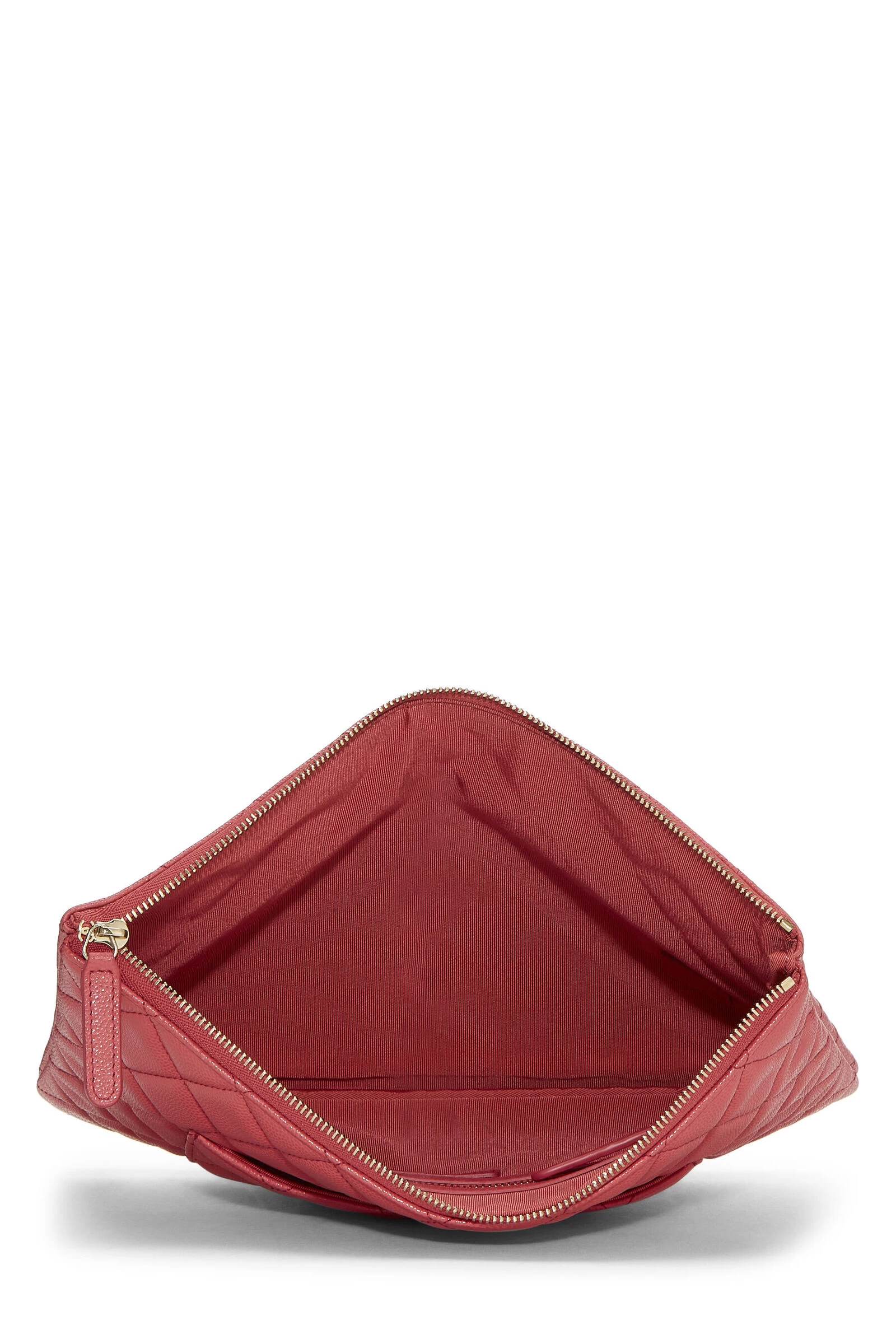 Chanel Pink Quilted Caviar O Case Zip Pouch Large 4 Chanel Pink Quilted Caviar O Case Zip Pouch Large - Image 4