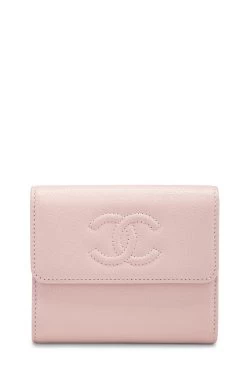 Chanel Pink Calfskin Timeless 'CC' Compact Wallet