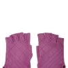 Chanel Purple Quilted Lambskin Fingerless Gloves