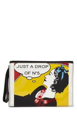 Chanel Multicolor Patent Leather No 5 Comic Clutch