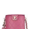 Chanel Pink Lambskin 'CC' Elegant Chain Vanity Case