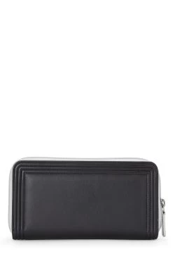 Chanel Metallic Silver & Black Lambskin Boy Wallet -Fashion clothing Q6A3LS1IMB001 3