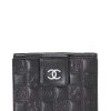 Chanel Black Embossed Icon Charm Compact Wallet