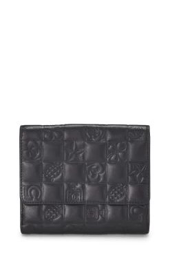 Chanel Black Embossed Icon Charm Compact Wallet -Fashion clothing Q6A3ULILKB001 3