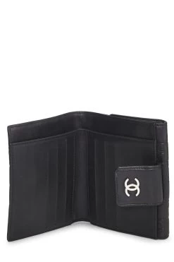 Chanel Black Embossed Icon Charm Compact Wallet -Fashion clothing Q6A3ULILKB001 4
