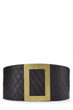 Chanel Black Leather 'CC' Runway Corset Belt