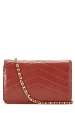 Chanel Orange Chevron Calfskin Medallion Wallet On Chain (WOC) -Fashion clothing Q6A4EC3POB001 4