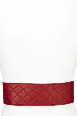 Chanel Red Quilted Leather 'CC' Buckle Belt 70 -Fashion clothing Q6A4J31LRB000 4