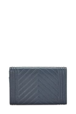 Chanel Blue Caviar Chevron Boy Coin Purse -Fashion clothing Q6A4WB0FBB000 3