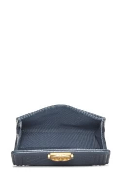 Chanel Blue Caviar Chevron Boy Coin Purse -Fashion clothing Q6A4WB0FBB000 4